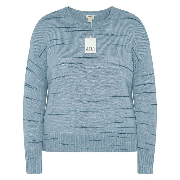 Ana Sweaters - NWT Ana Womens 2X Sweater Blue Striped Knit Pullover